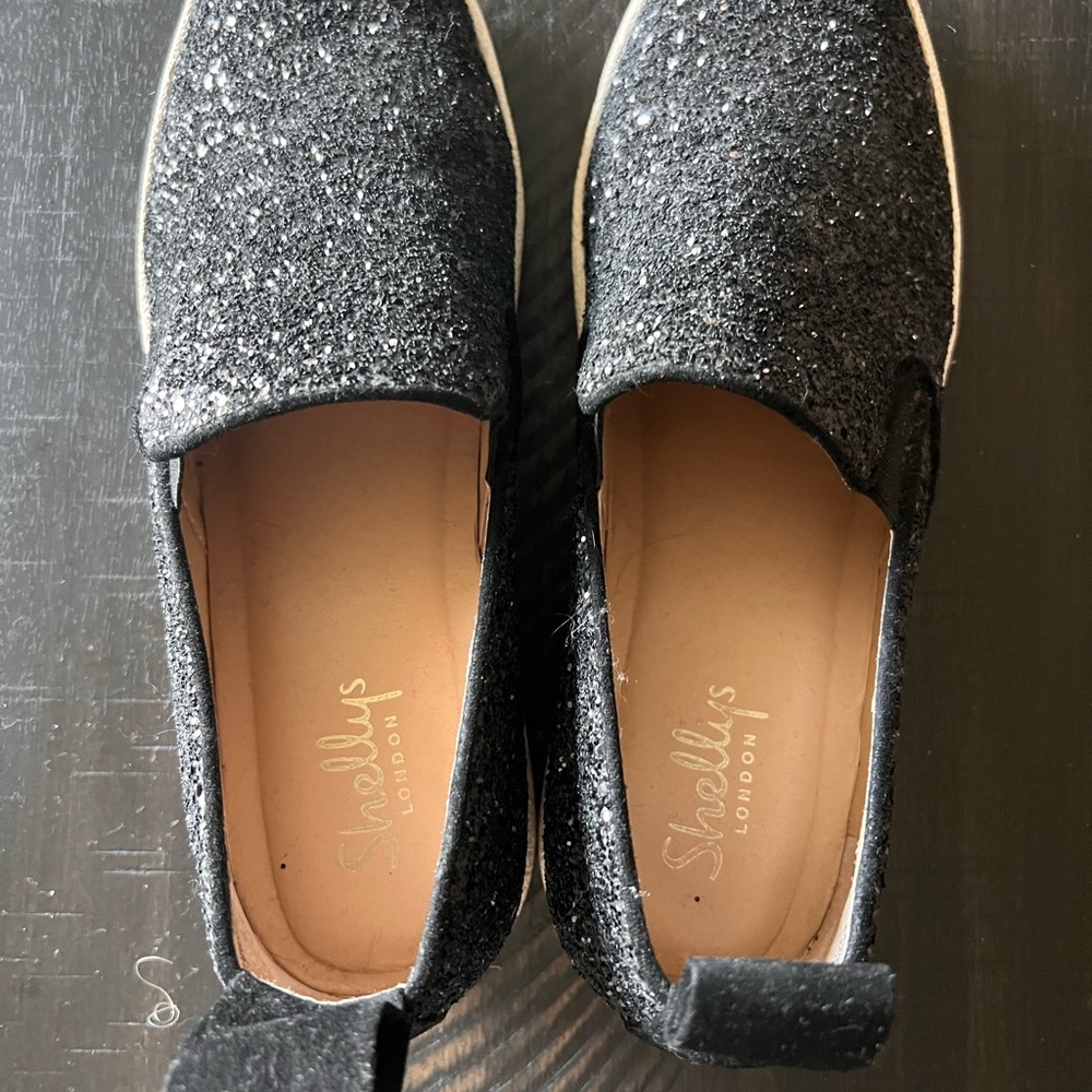 Shellys London Women's Glitter Slip-On Shoes - Black